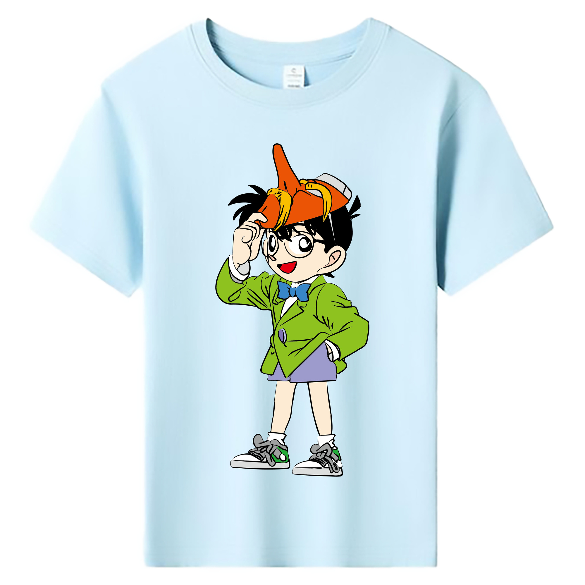 （画像用） 名探偵コナン 江戸川 コナン Detective Conan Conan Edogawa 綿100％キッズTシャツ（フロントプリント）